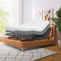 Queen Adjustable Bed Base with Mattress, 14 Inch Gel Memory Foam Two-Side Medium-Firm/Firm Mattress in Box, Updated Adjustable Bed Frame with Thickened Foam Frame, Wireless Remote, Electric Smart Bed