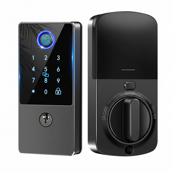 Smart Door Lock Deadbolt, Keyless Entry Door Lock with Fingerprint & Keypad,App Control,Auto Lock,Secure Electronic Digital Lock for Front Door Home Apartment Rental,Easy Installation,Matte Black