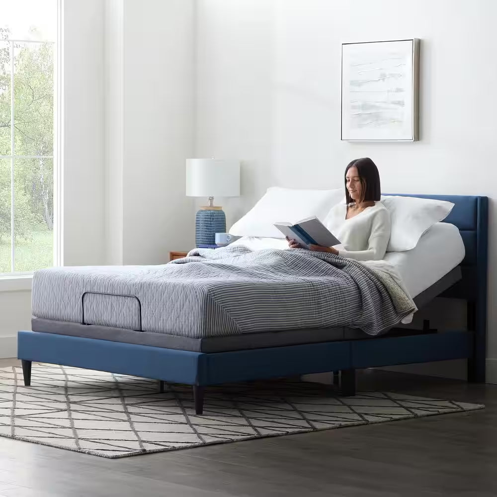 Black Queen Deluxe Adjustable Bed Frame Base with Wireless Remote and Smart App