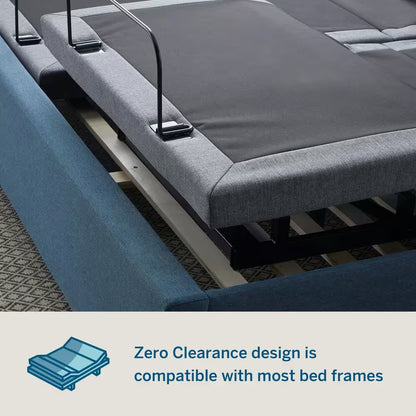 Black Queen Deluxe Adjustable Bed Frame Base with Wireless Remote and Smart App