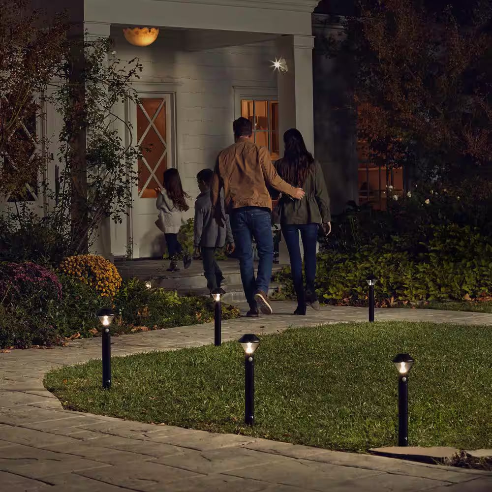 White Smart Lighting Motion Activated Outdoor Integrated LED Spot Light Battery 2-Pack with Smart Lighting Bridge White