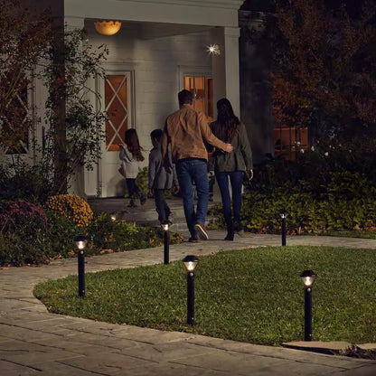 White Smart Lighting Motion Activated Outdoor Integrated LED Spot Light Battery 2-Pack with Smart Lighting Bridge White