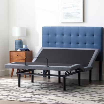 Black Queen Deluxe Adjustable Bed Frame Base with Wireless Remote and Smart App