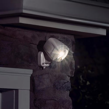 White Smart Lighting Motion Activated Outdoor Integrated LED Spot Light Battery 2-Pack with Smart Lighting Bridge White