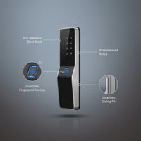 Fingerprint Double Two Side Waterproof Outdoor Smart Door Lock SUS Material for Slim Aluminum Swing Sliding Lock ,Long Lasting — infographic
