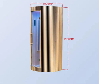 1-Person Dome Sauna Room — Solid Wood Indoor Sauna with Control Panel