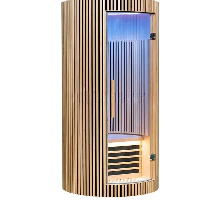 1-Person Dome Sauna Room — Solid Wood Indoor Sauna with Control Panel