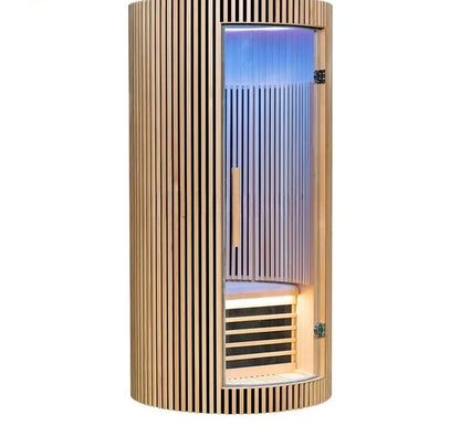 1-Person Dome Sauna Room — Solid Wood Indoor Sauna with Control Panel