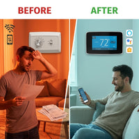 Sensi Touch Smart Thermostat, Touchscreen Color Display, Wi-Fi 7-Day Programmable , Data Privacy- Black — Before & After
