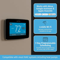 Sensi Touch Smart Thermostat, Touchscreen Color Display, Wi-Fi 7-Day Programmable , Data Privacy- Black — Results & Stats