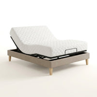 Smart Adjustable Bed Frame Built for Modern Bedrooms, Luxury Leather, Electric Controls, Double Size — Studio Shot