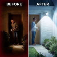 Smart Lighting Black Motion Activated Outdoor Integrated LED Spotlight Battery — Before & After