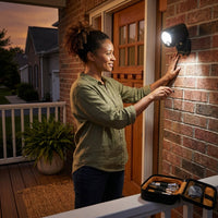 Smart Lighting Black Motion Activated Outdoor Integrated LED Spotlight Battery — Lifestyle