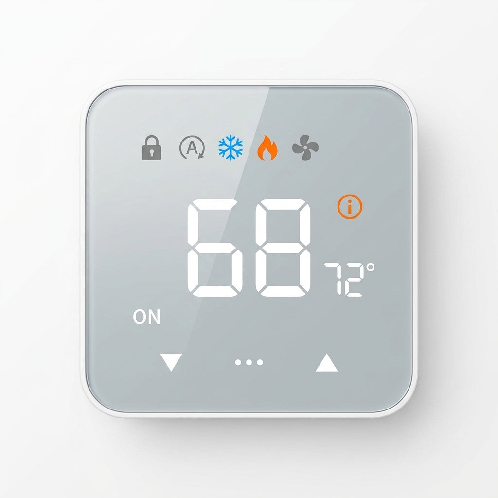 Wifi Smart Thermostat for House with C-Wire Adapter, Programmable Thermostat Compatible with Alexa and Google Assistant,Remote Control Tuya/Smart Life, Energy Saving, C-Wire Require — Studio Shot