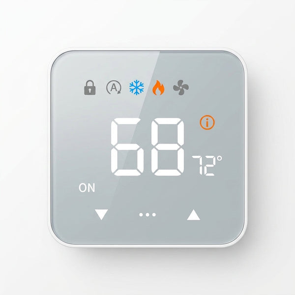 Wifi Smart Thermostat for House with C-Wire Adapter, Programmable Thermostat Compatible with Alexa and Google Assistant,Remote Control Tuya/Smart Life, Energy Saving, C-Wire Require — Studio Shot