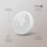 Wifi Smart Thermostat for House with C-Wire Adapter, Programmable Thermostat Compatible with Alexa and Google Assistant,Remote Control Tuya/Smart Life, Energy Saving, C-Wire Require — infographic