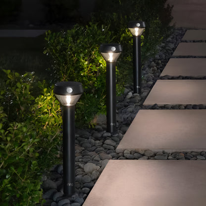 Smart Lighting, Solar Black Motion Activated Outdoor Integrated LED Pathlight