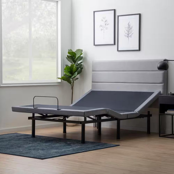 Black Queen Deluxe Adjustable Bed Frame Base with Wireless Remote and Smart App